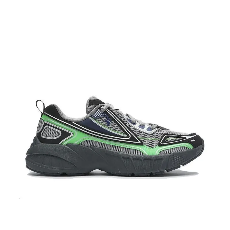 FILA FUSION CRED Leader Durable Breathable Low Top Casual Running Shoes Men's Black Green-1