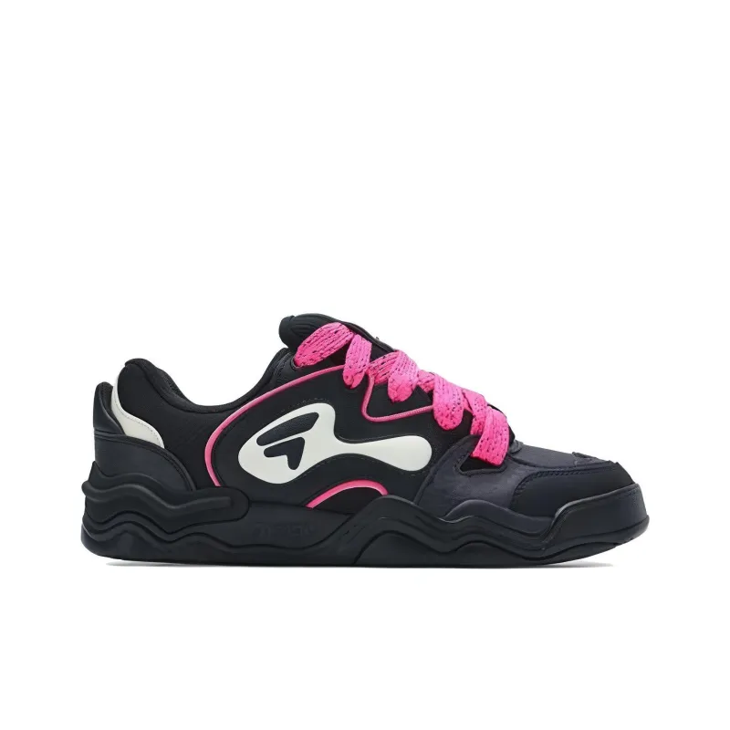 FILA FUSION KICK DX Slip Resistant Cushioning Low Top Skateboard Shoes Men's Black Pink-1