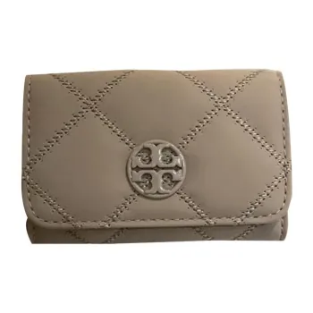 TORY BURCH Leather Card Holder Women's Gray
