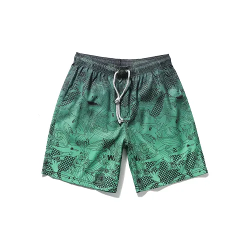 GAILANG Beach Shorts Men Black/Green Gradient