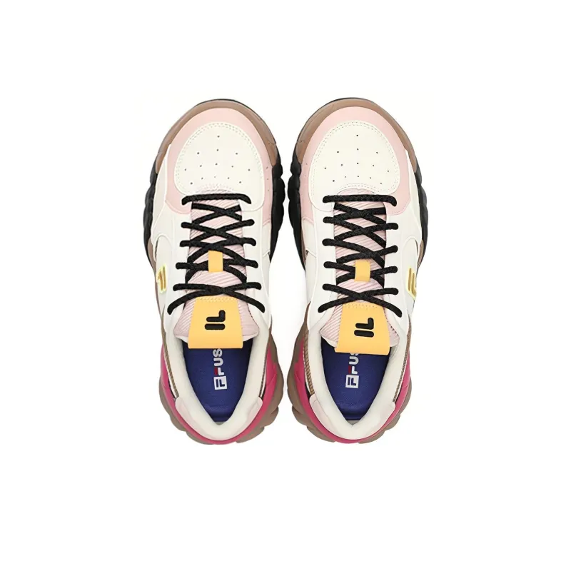 FILA FUSION TRIBE Cushioning Wear Resistant Low Top Casual Shoes Women's Brown White-2