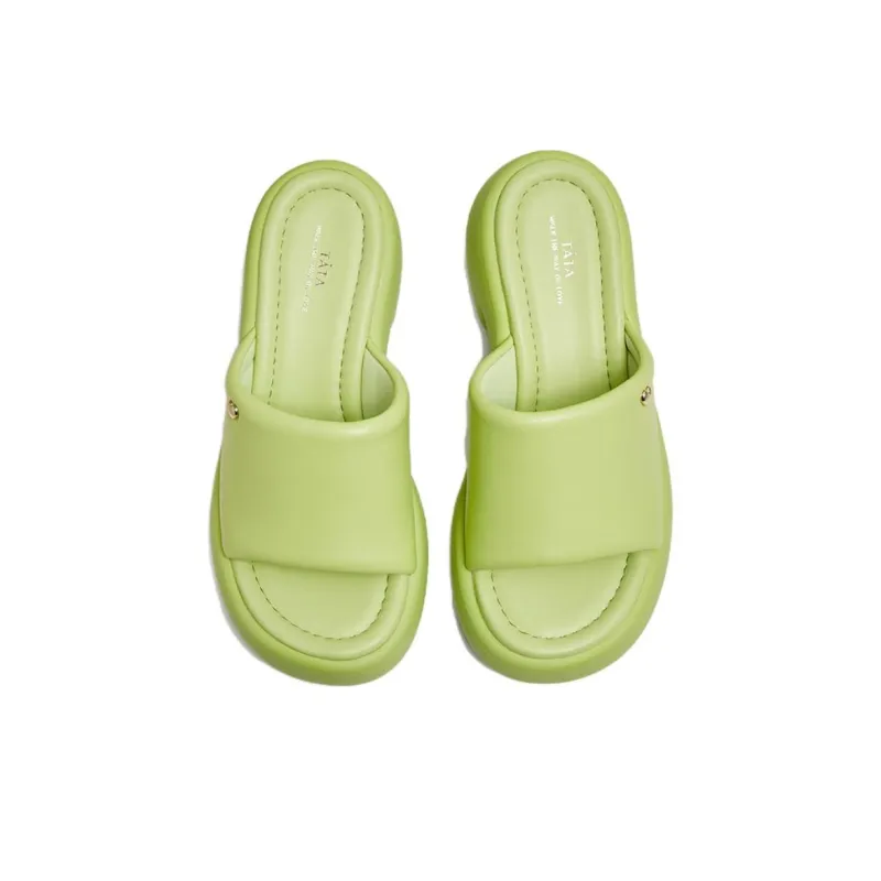 TATA Slide Slippers Women's Pink/Green/Ecru/Black-8