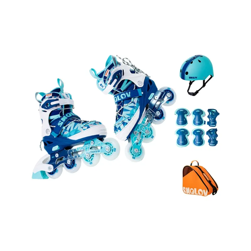SHOLOV Inline Skates Aluminum Alloy Knife Rack Beginner Roller Skate Class Kids' Size Adjustable-9