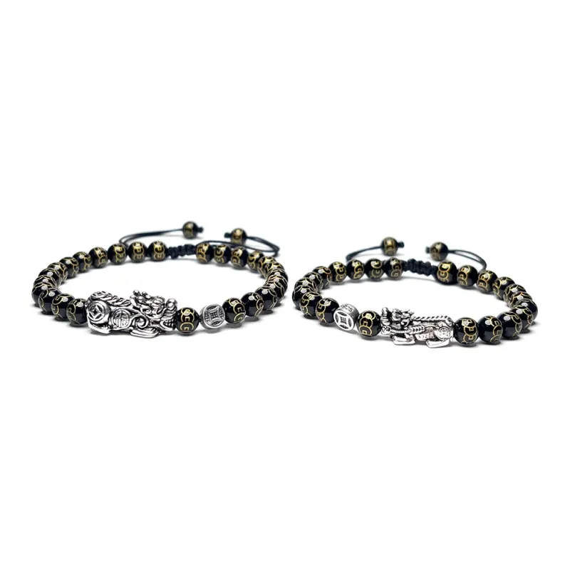 MOUNTAINS AND MANS Agate Auspicious Fortune Beaded Bracelet Unisex-6