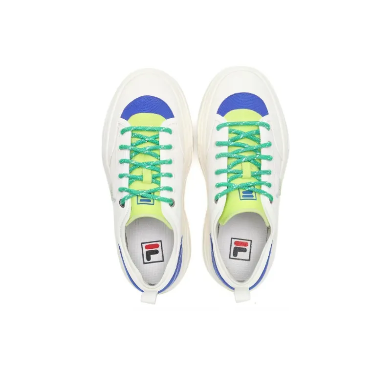 FILA ROCK Low Top Canvas Shoes Women's White Blue Green-1