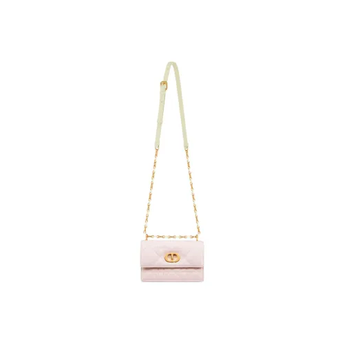 DIOR Sheepskin Shoulder Bag Crossbody Bag Mini Women's Light Yellow & Quartz Pink