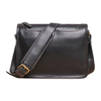 DOSRFINI Cow Leather Small Square Bag Crossbody Bags Men's Black/Vintage Brown/Dark Coffee