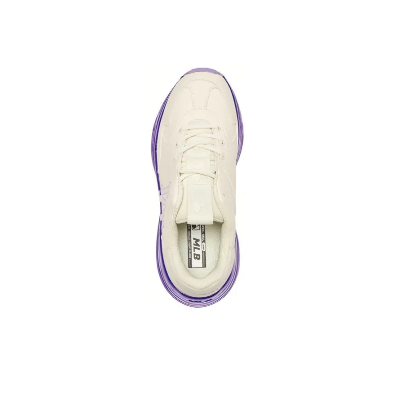 MLB Big Ball Chunky Anti Slip Wear Resistant Low Top Chunky Sneakers Unisex Beige Purple-3