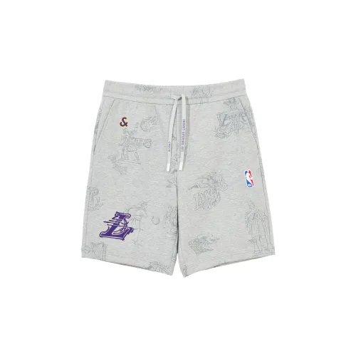 JACK&JONES X Lakers Nba Casual Shorts Men Light Heather Gray G41