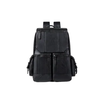 Slazenger PU Soft Leather Travel Bags Backpack Men's Black