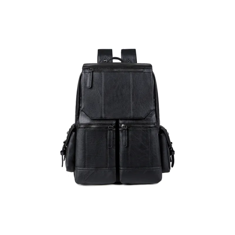 Slazenger PU Soft Leather Backpack Men's Black-0
