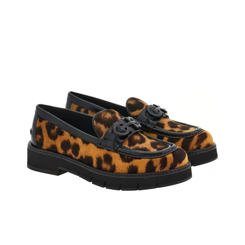 FERRAGAMO GANCINI Loafers 3cm Women's Animal-2