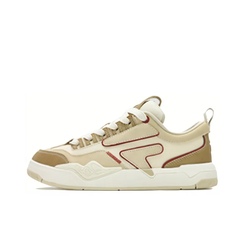 FILA FUSION Nollie Anti Slip Wear Resistant Low Top Skateboard Shoes Women's White Brown-0