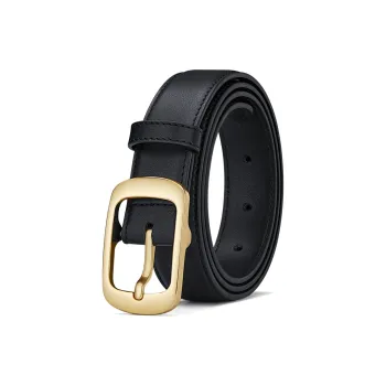 WilliamPOLO Cow Leather Leather Belts Women's Black Width 2.8cm