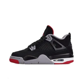 Jordan Air Jordan 4 Reimagined Cushioning Anti Slip And Wear Resistant Mid Top Vintage Basketball Shoes Men's Black Red