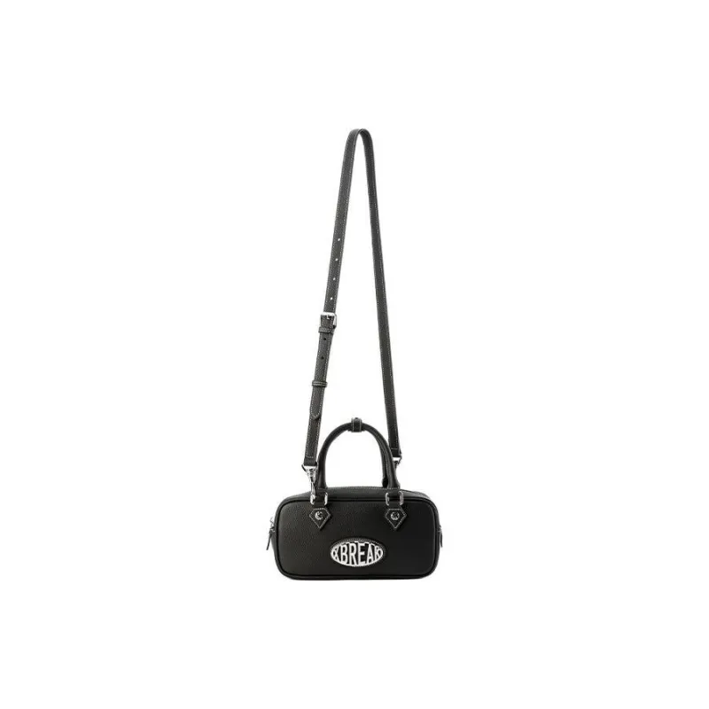 Xbreak Togo Calfskin Boston Bag, Shoulder Bag, Crossbody Bag, Handbag Medium Size Women's Black-1