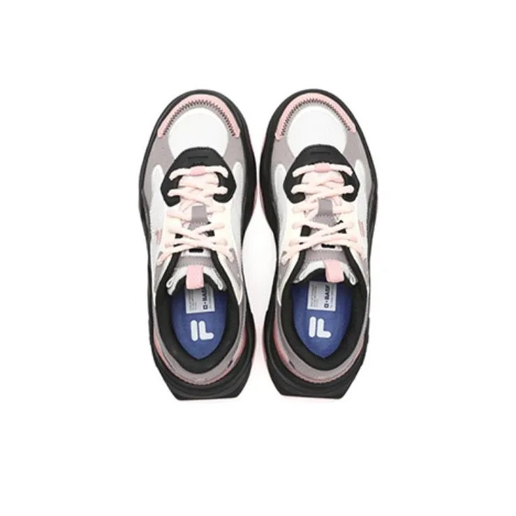 FILA FUSION BIANCO II Cushioned Wear Resistant Lightweight Low Top Chunky Sneakers Women's Zinc Gray-3