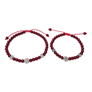 MOUNTAINS AND MANS Reconstructed Cinnabar Auspicious Fortune Beaded Bracelet Unisex