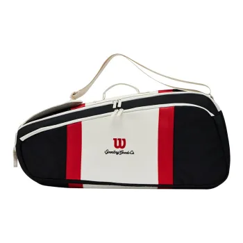 Wilson Tennis Bag Unisex Large Capacity, Can Hold 3 Rackets, Independent Compartment Red, Blue, White Color Scheme