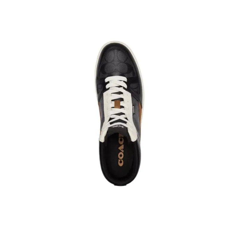 COACH Clip Court High-Top Skateboard Shoes Men's Black-3