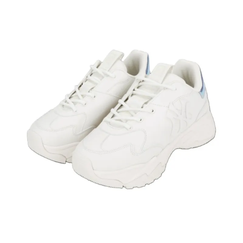 MLB Big Ball Chunky Shiny New York Yankees Anti Slip Wear Resistant Low Top Chunky Sneakers Unisex White-2