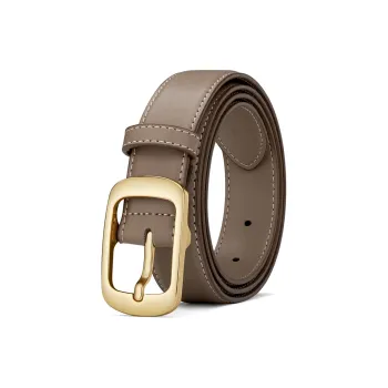 WilliamPOLO Cow Leather Leather Belts Women's Gray Width 2.8CM