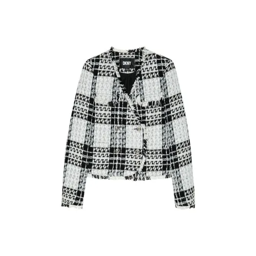 DKNY Cropped Coat Women's Houndstooth