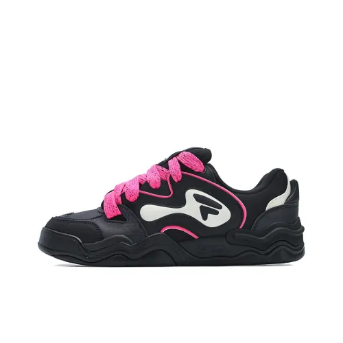 FILA FUSION KICK Wave Bottom Sneakers Skateboard Shoes Men Low-Top Black/Pink