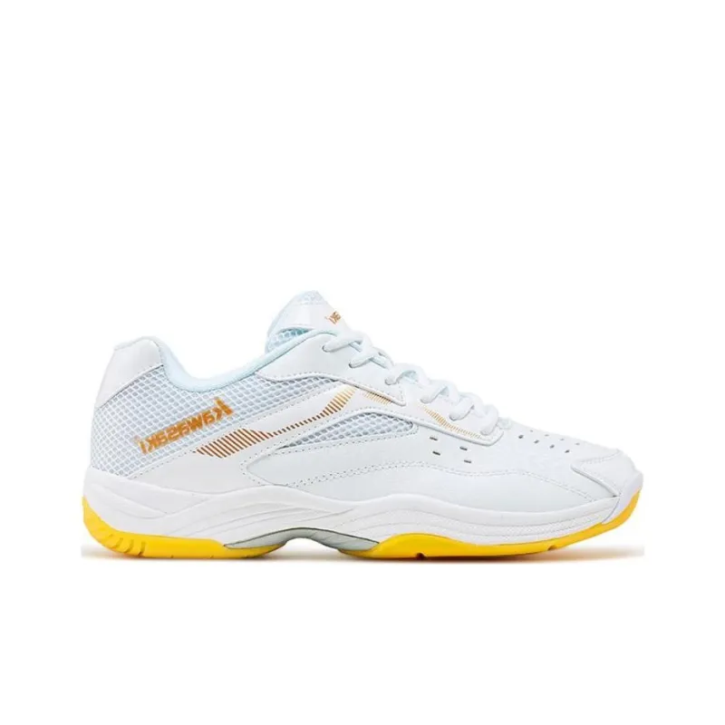 Kawasaki Wind chasing Series Cushioning Breathable Low Top Badminton Shoes Unisex White-1