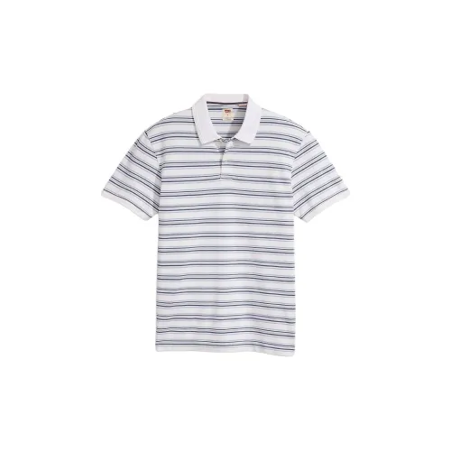 Levis Polo Shirts Men Striped Bright White