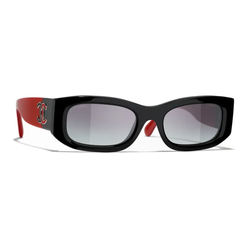 CHANEL Rectangular Sunglasses Unisex Red-1
