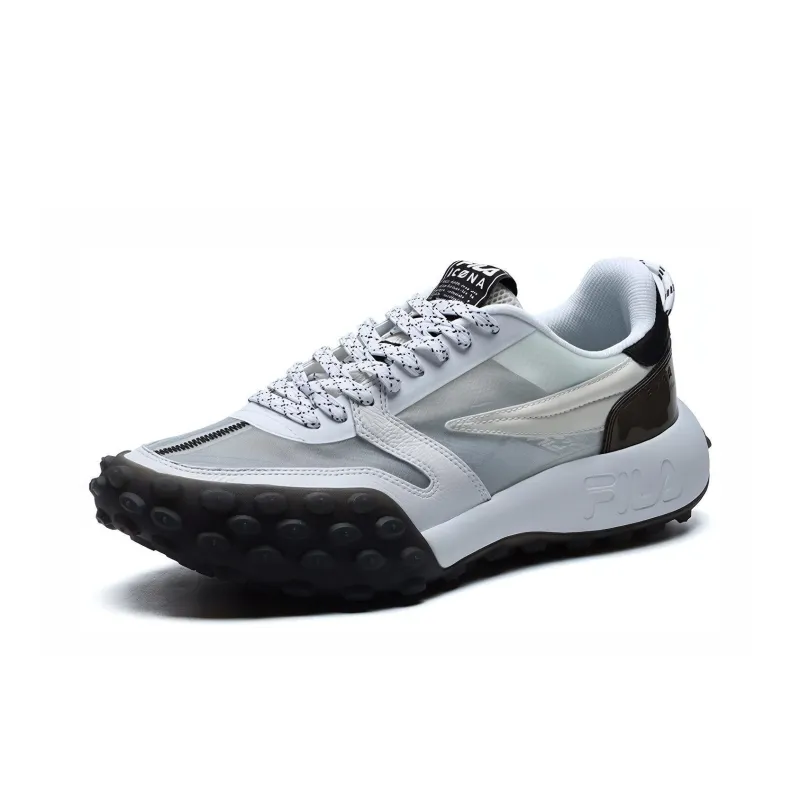 FILA Gara Cushioning Anti Slip Wear Resistant Breathability Low Top Chunky Sneakers Men's Cloud Dancing White-2