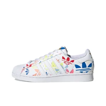 Superstar Adidas Originals 'Allover Trefoil   White Multi'
