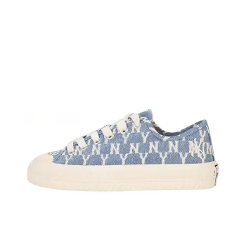 MLB Playball New York Yankees Anti Slip Wear Resistant Breathable Lightweight Low Top Canvas Shoes Unisex Blue White
