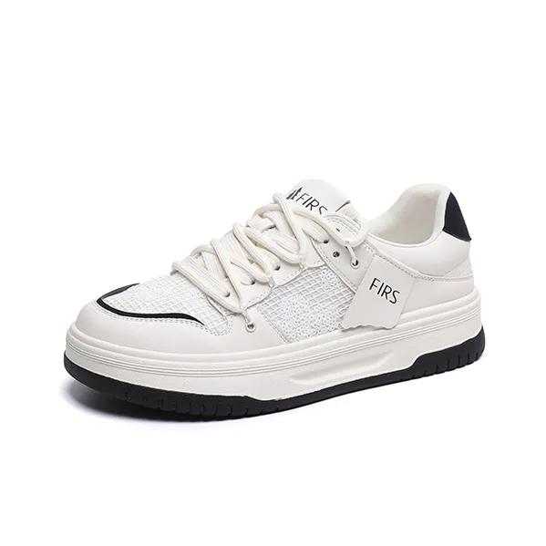FIRS Skateboard Shoes Women's Low Top Beige Black/Beige Purple-1