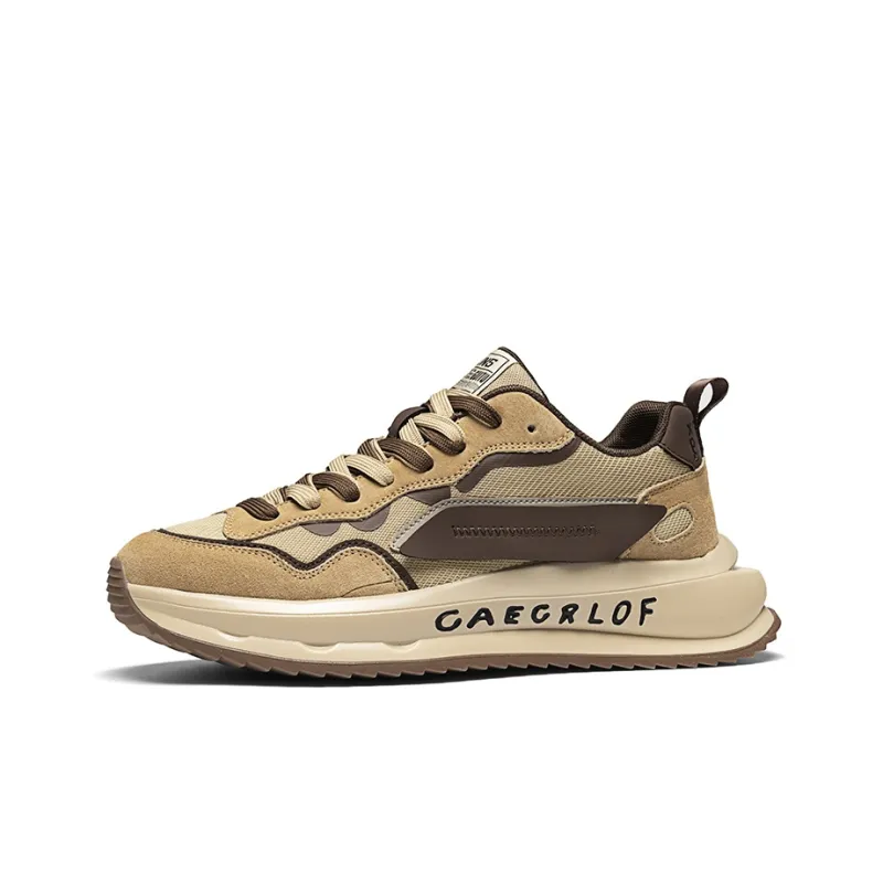 GERTOP Casual Shoes Men Low Top Gray Green, Sand Brown-7