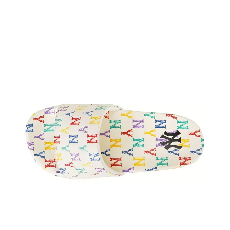 MLB MONOGRAM Reading Collection Abrasion Resistant Slide Slippers Unisex White-2