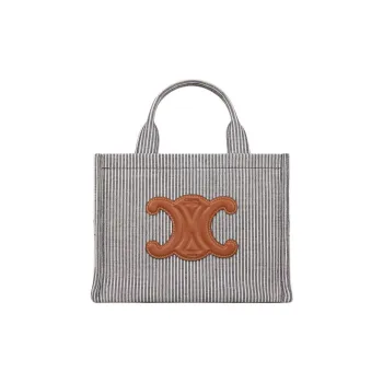 CELINE Cabas Thais Fabric Shoulder Bag Crossbody Bag Handbag Small Size Women's Marine Blue