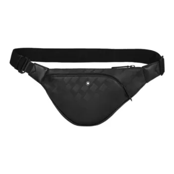 MONTBLANC Full Grain Cow Leather Fanny Pack Sling Bags Men's Black