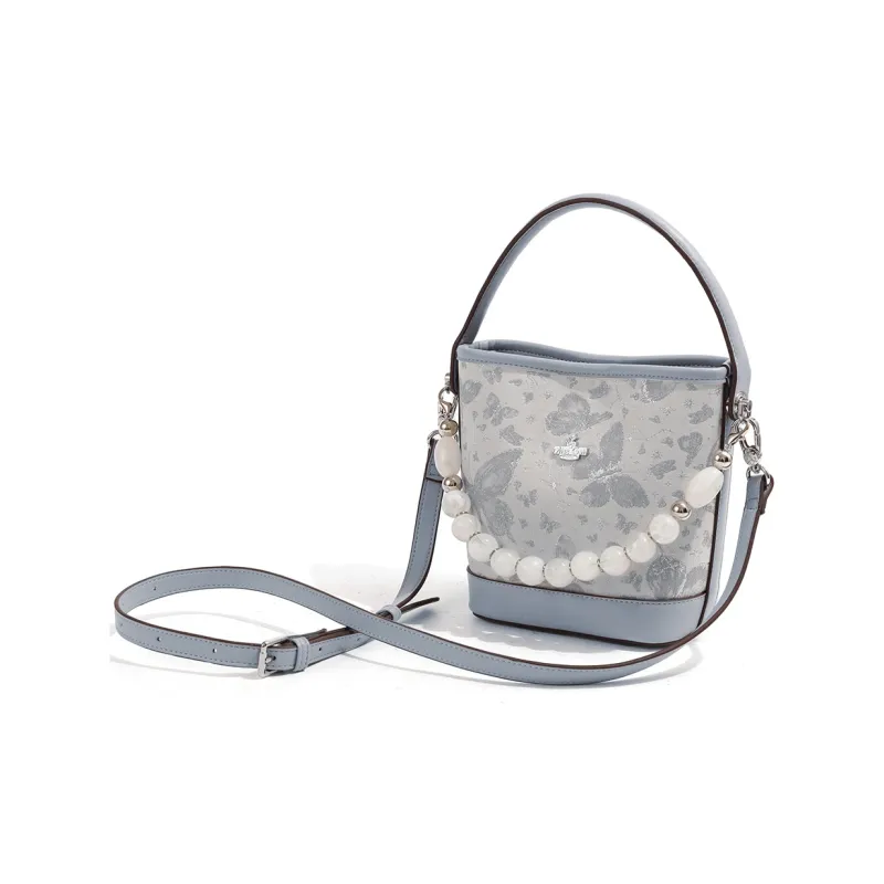 MISS GAIL Artificial Leather One Shoulder Handbag Crossbody Bag Regular Women's Butterfly Blue-10