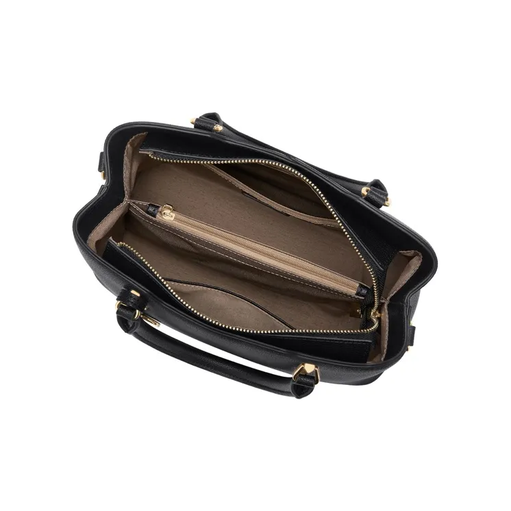 Simvay Clos Cow Leather With Synthetic Leather Mom's Handbag Shoulder Bag Tote Medium Size Women's Black/Ecru-6
