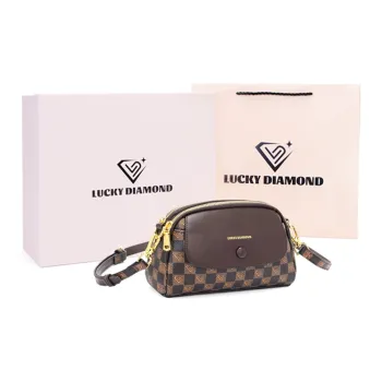 LUCKY DIAMOND PVC Shoulder Bag, Crossbody Bag Regular Women's Coffee