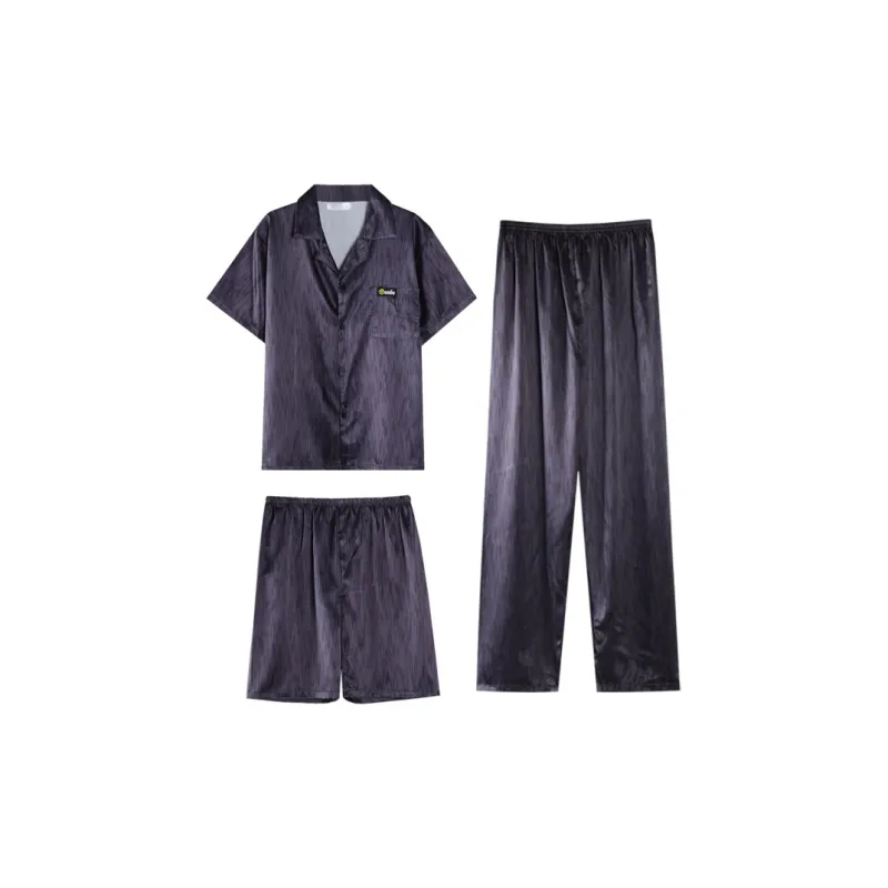 Lan Miao Pajama Set Men's Dark Gray-7