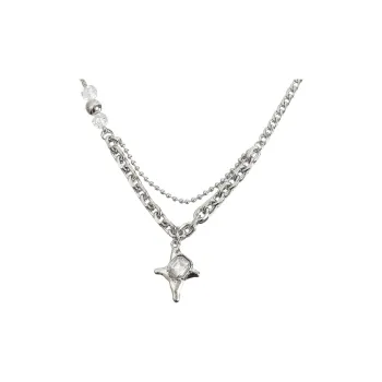 MAGICPOLE Titanium Steel Alloy Necklaces Men's Silver
