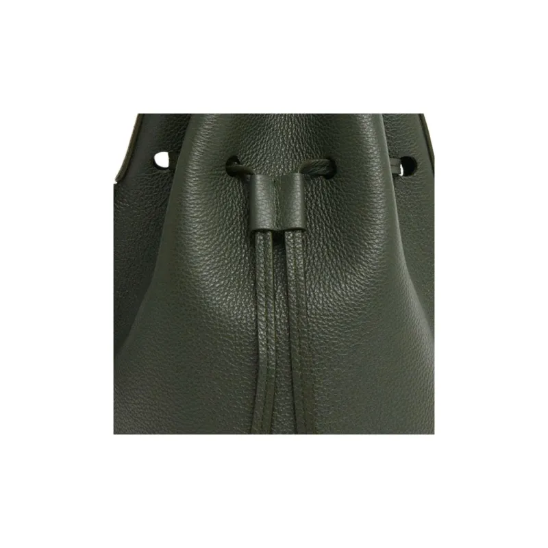 MANSUR GAVRIEL Eggstone Grain Leather Bucket Bags Shoulder Bag Crossbody Bag Women's Dark Green-3