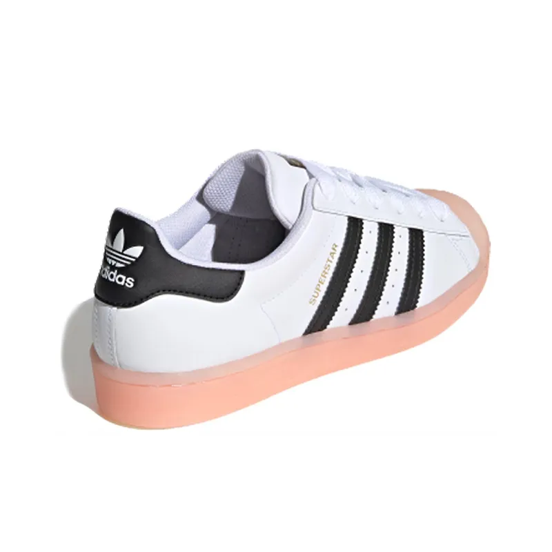 Adidas Superstar White Black Haze Coral Women's-3