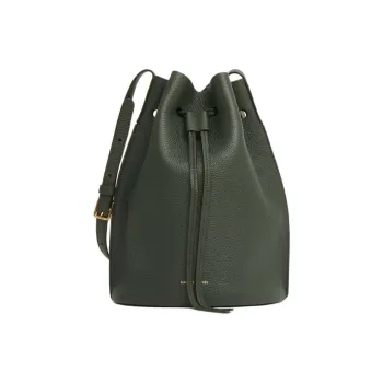 MANSUR GAVRIEL Eggstone Grain Leather Bucket Bags Shoulder Bag Crossbody Bag Women's Dark Green