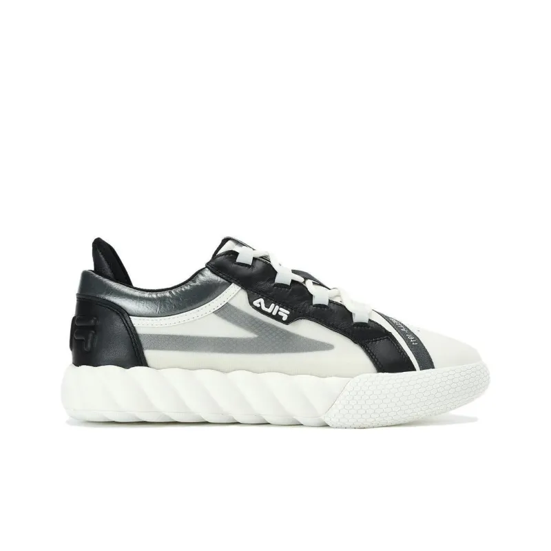 FILA CAMPO Slip-Resistant Cushioning Low-Top Skateboard Shoes Men's Coconut Milk White Black-1