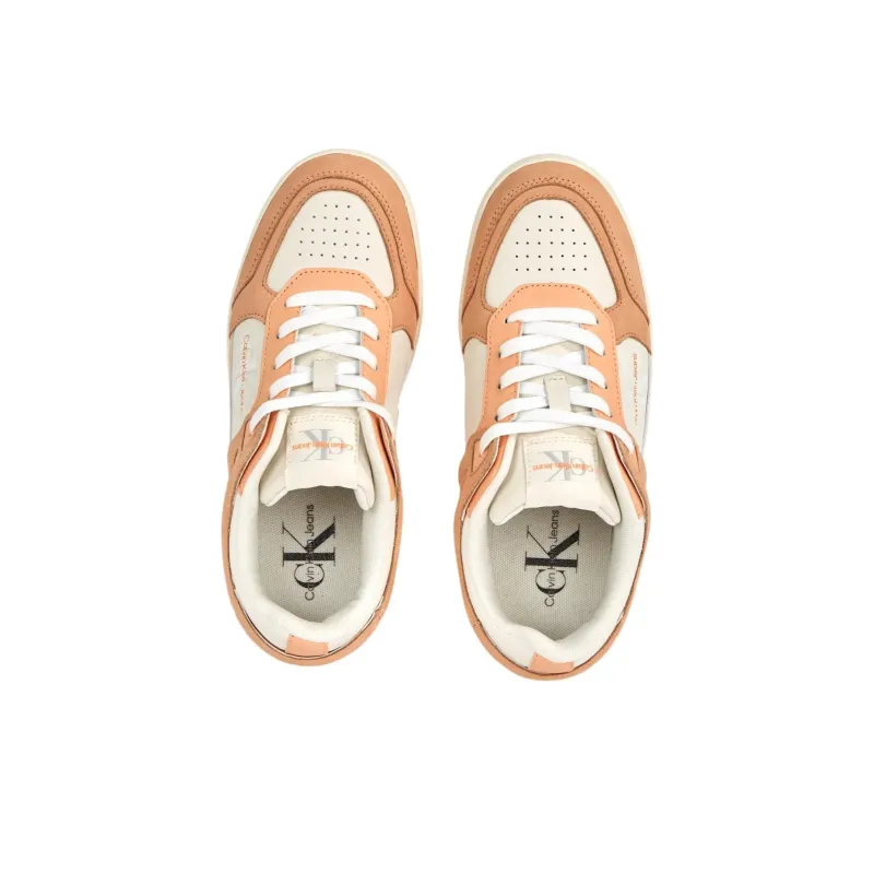 CKJ CALVIN KLEIN JEANS Low Top Skateboard Shoes Women's Orange-3