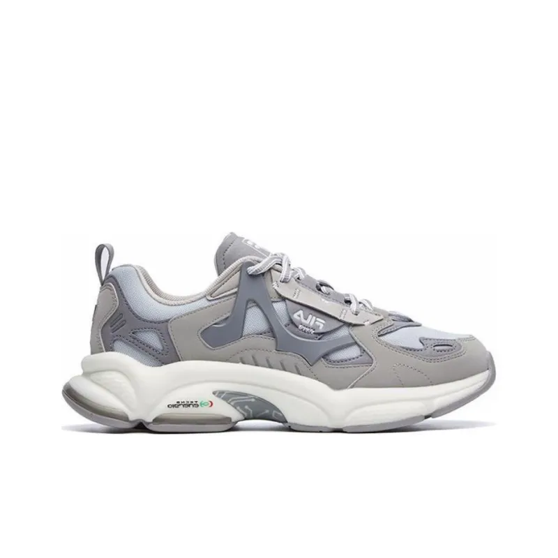 FILA FUSION RJV Cushioning Anti-Slip Wear-Resistant Breathability Low-Top Casual Shoes Men's Sun Rock Gray-1